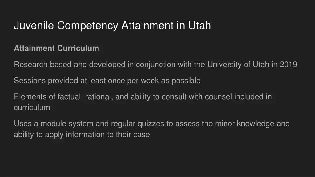 juvenile competency attainment in utah 6