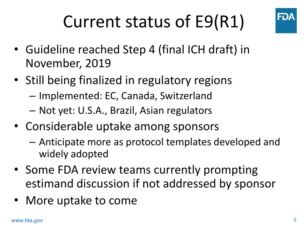 current status of e9 r1