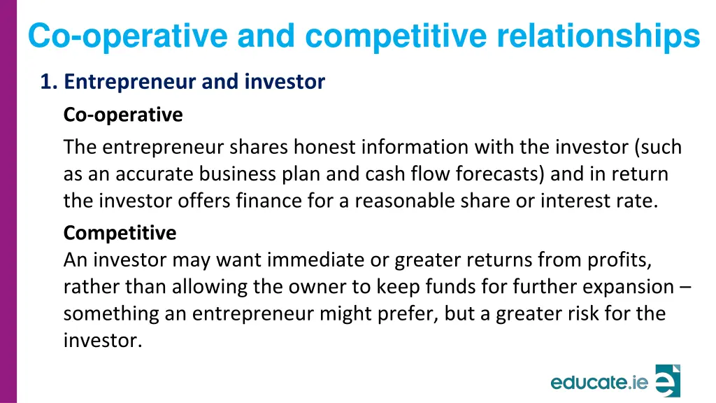 co operative and competitive relationships