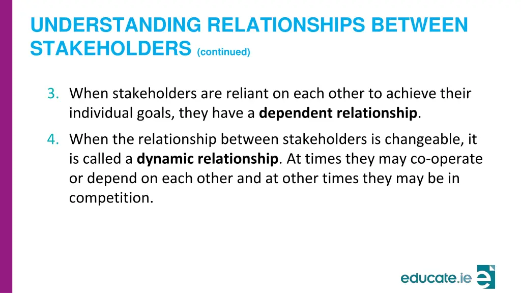 understanding relationships between stakeholders 3