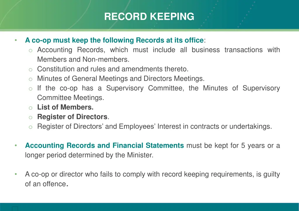 record keeping