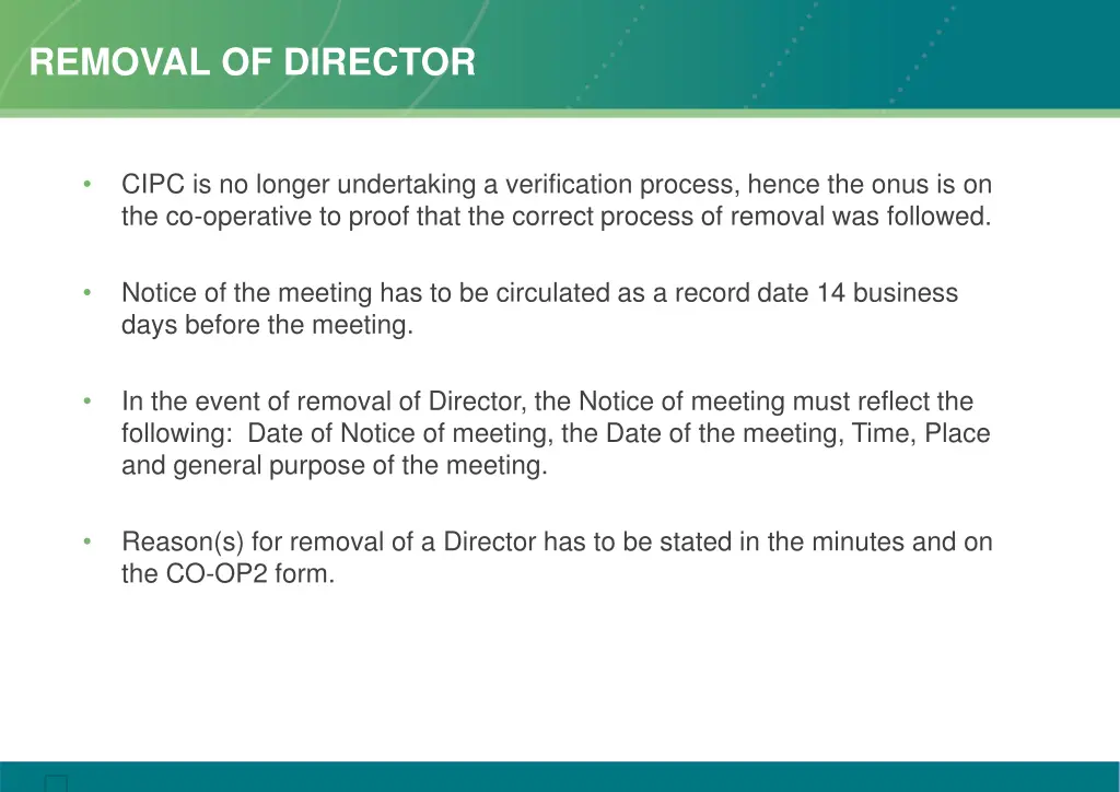 removal of director