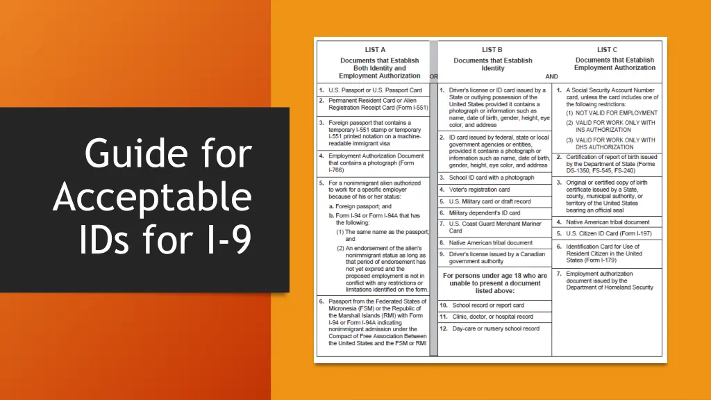 guide for acceptable ids for i 9