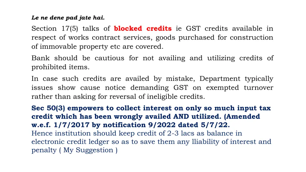 le ne dene pad jate hai section 17 5 talks