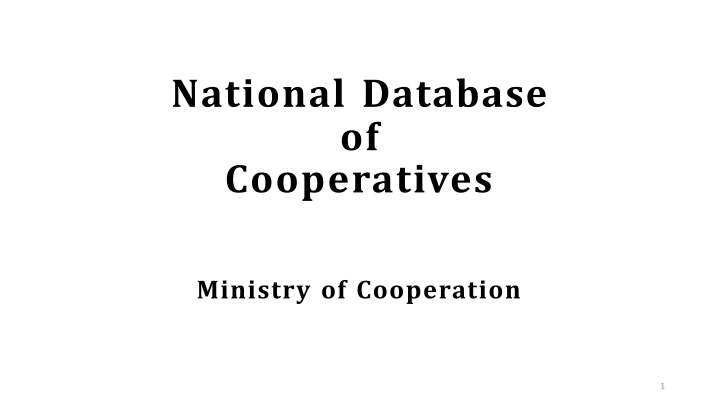 national database of cooperatives