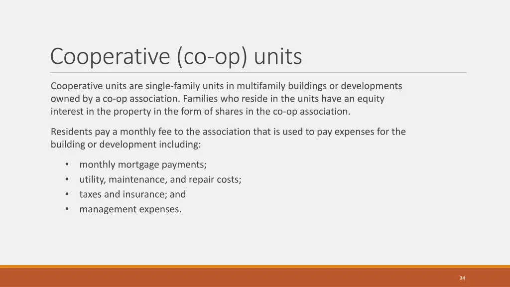 cooperative co op units