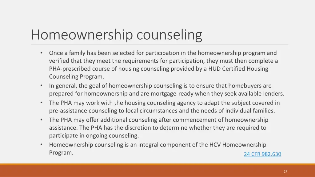 homeownership counseling