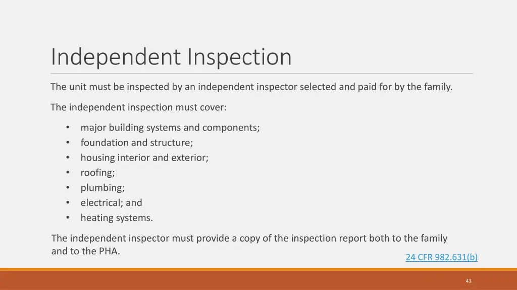 independent inspection