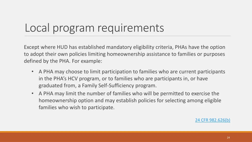 local program requirements