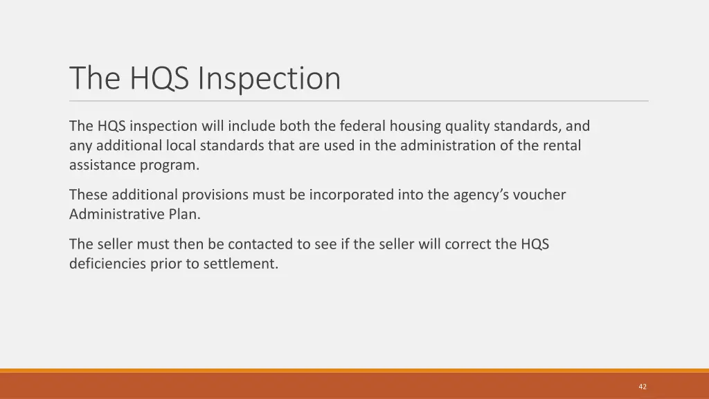 the hqs inspection