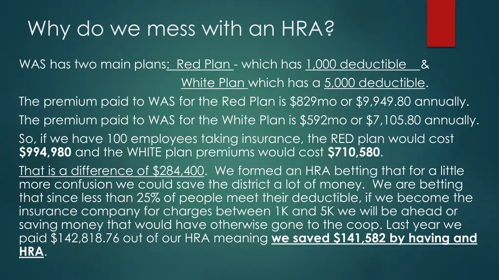 why do we mess with an hra