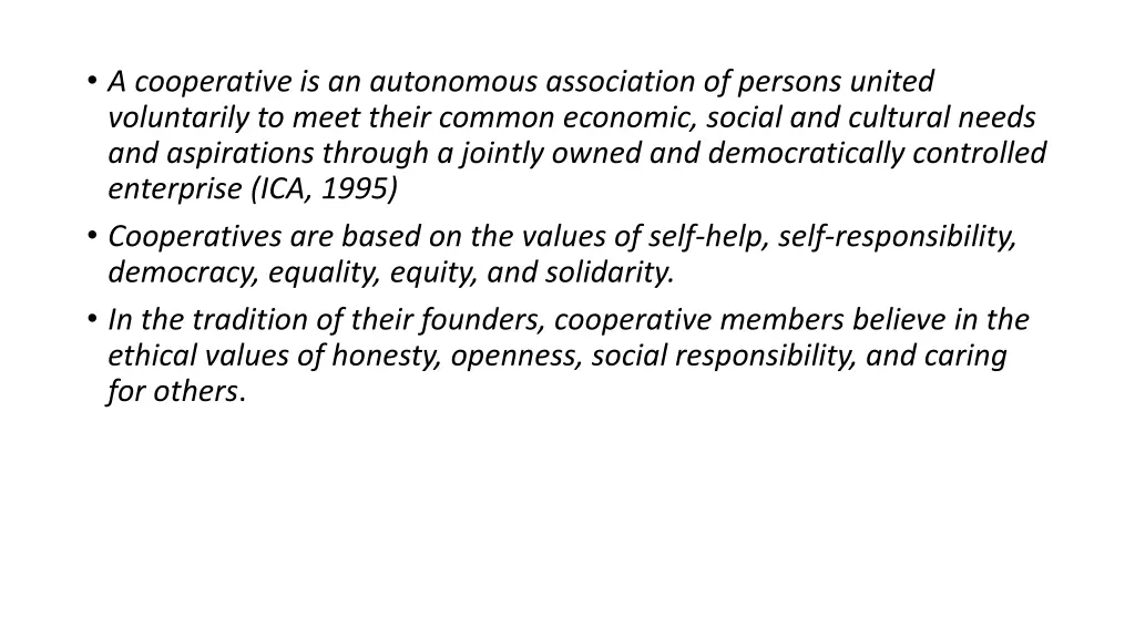 a cooperative is an autonomous association