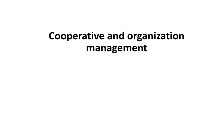 cooperative and organization management