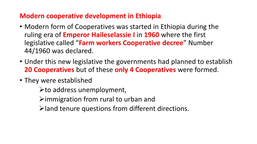 modern cooperative development in ethiopia modern