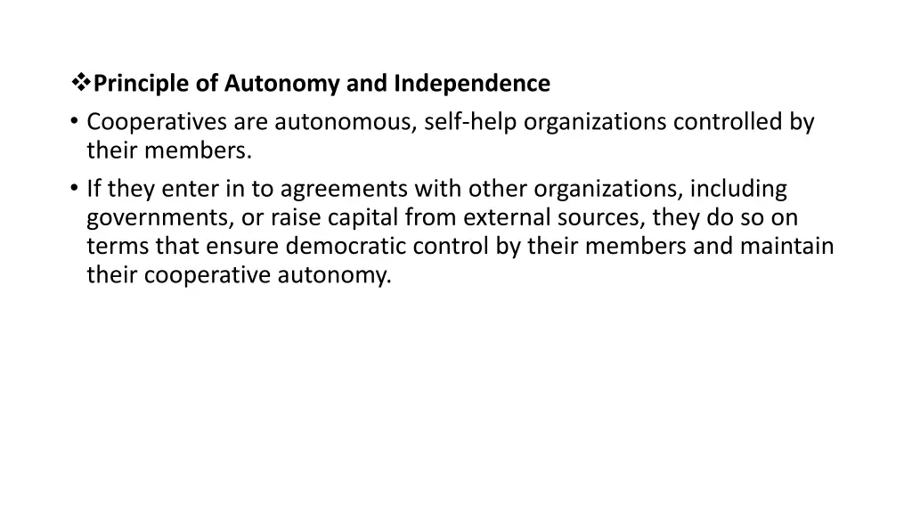 principle of autonomy and independence