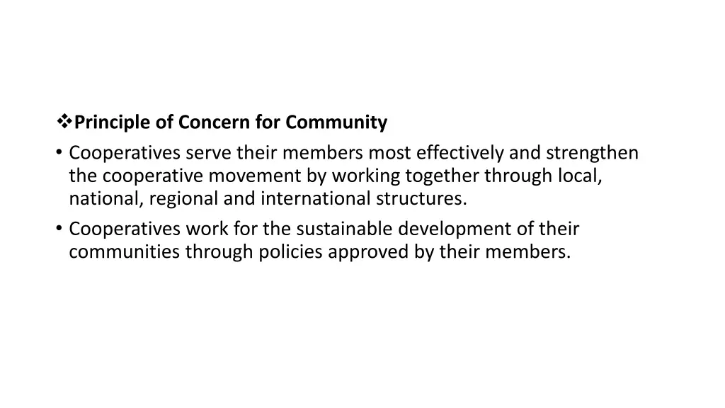 principle of concern for community cooperatives