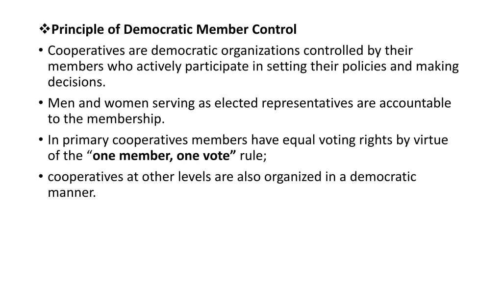 principle of democratic member control