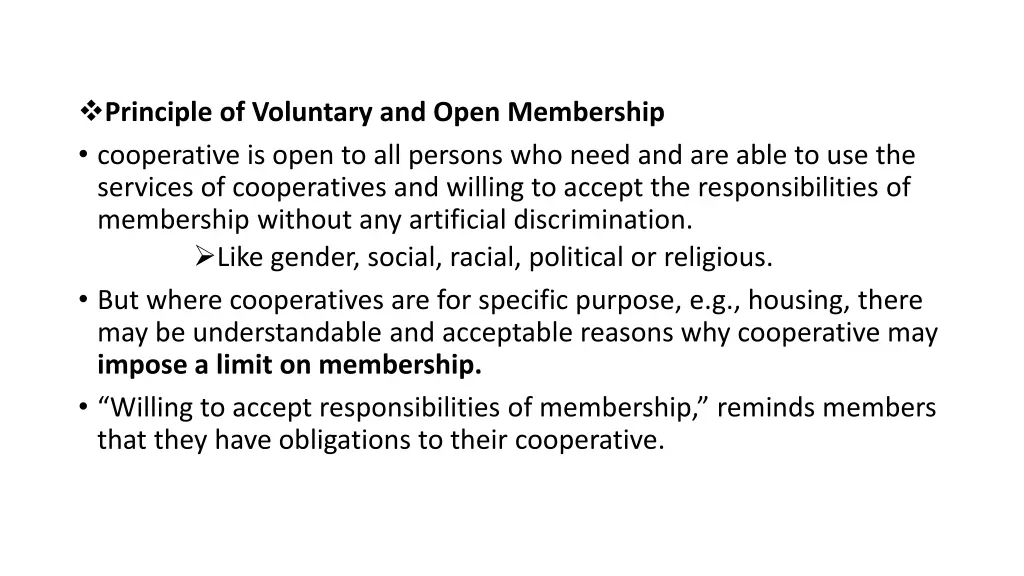 principle of voluntary and open membership