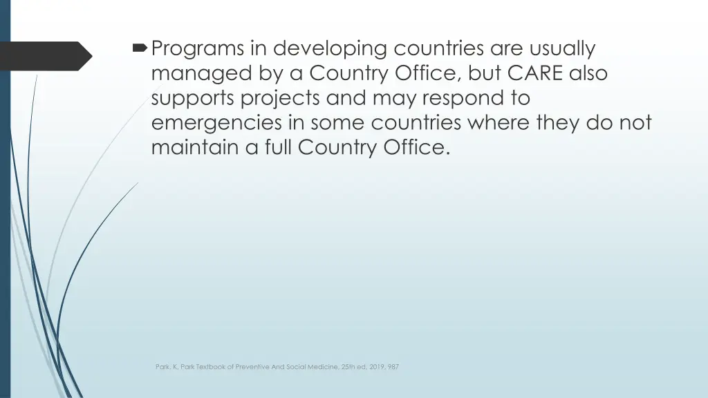 programs in developing countries are usually