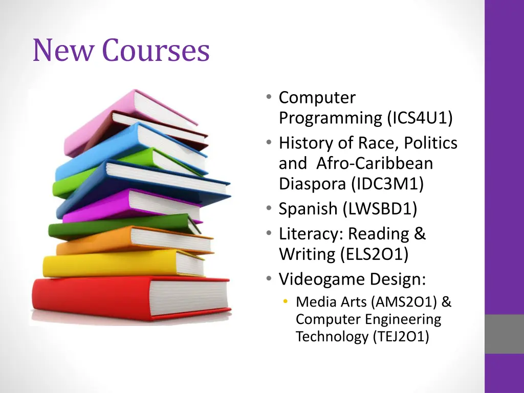 new courses