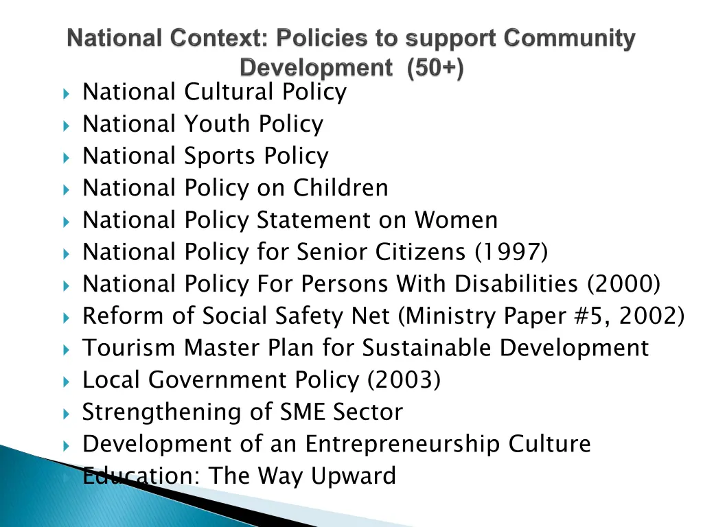 national cultural policy national youth policy