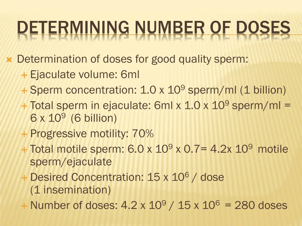 determining number of doses