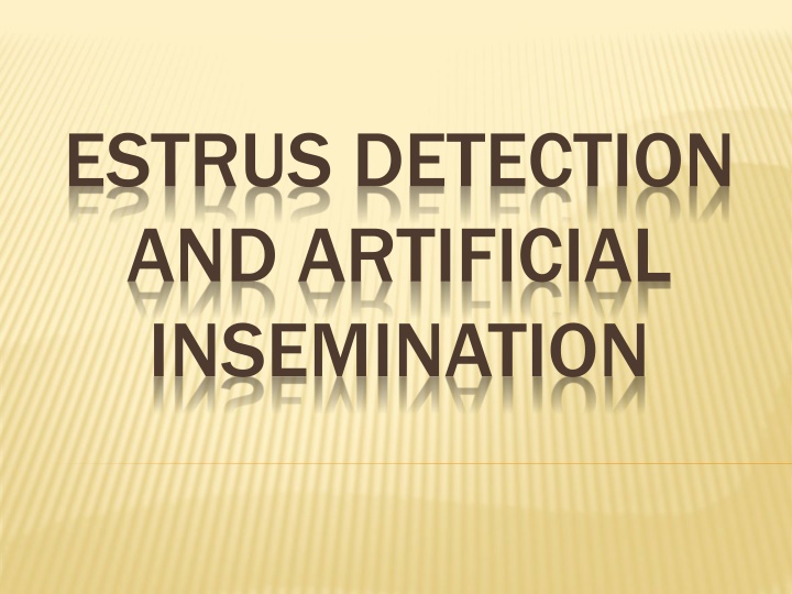 estrus detection and artificial insemination