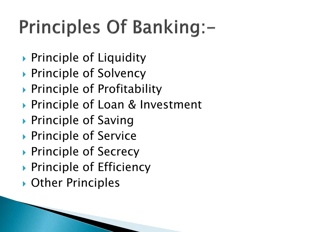 principle of liquidity principle of solvency