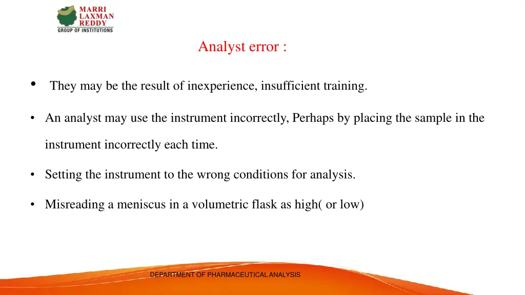 analyst error