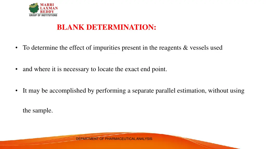 blank determination