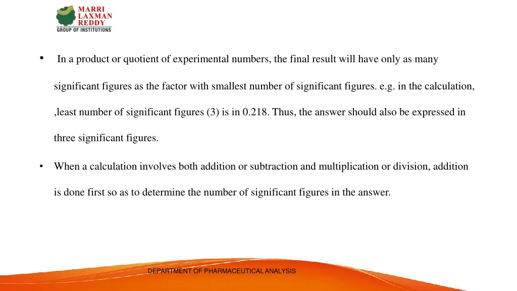 in a product or quotient of experimental numbers