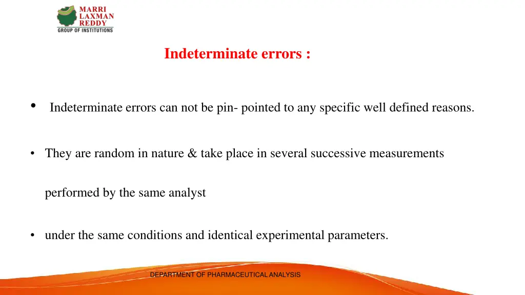 indeterminate errors