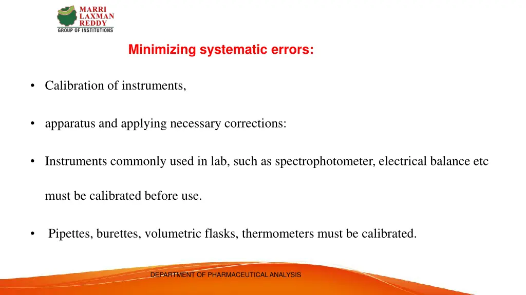 minimizing systematic errors