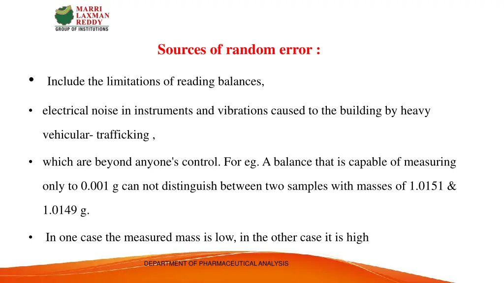 sources of random error