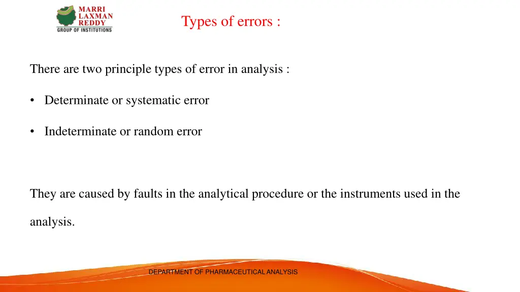 types of errors