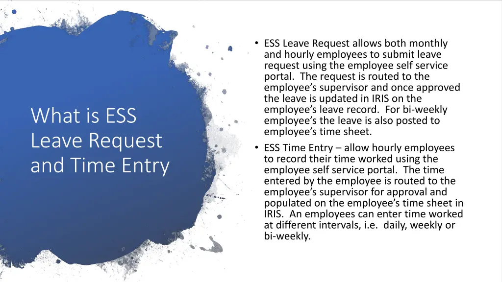 ess leave request allows both monthly and hourly