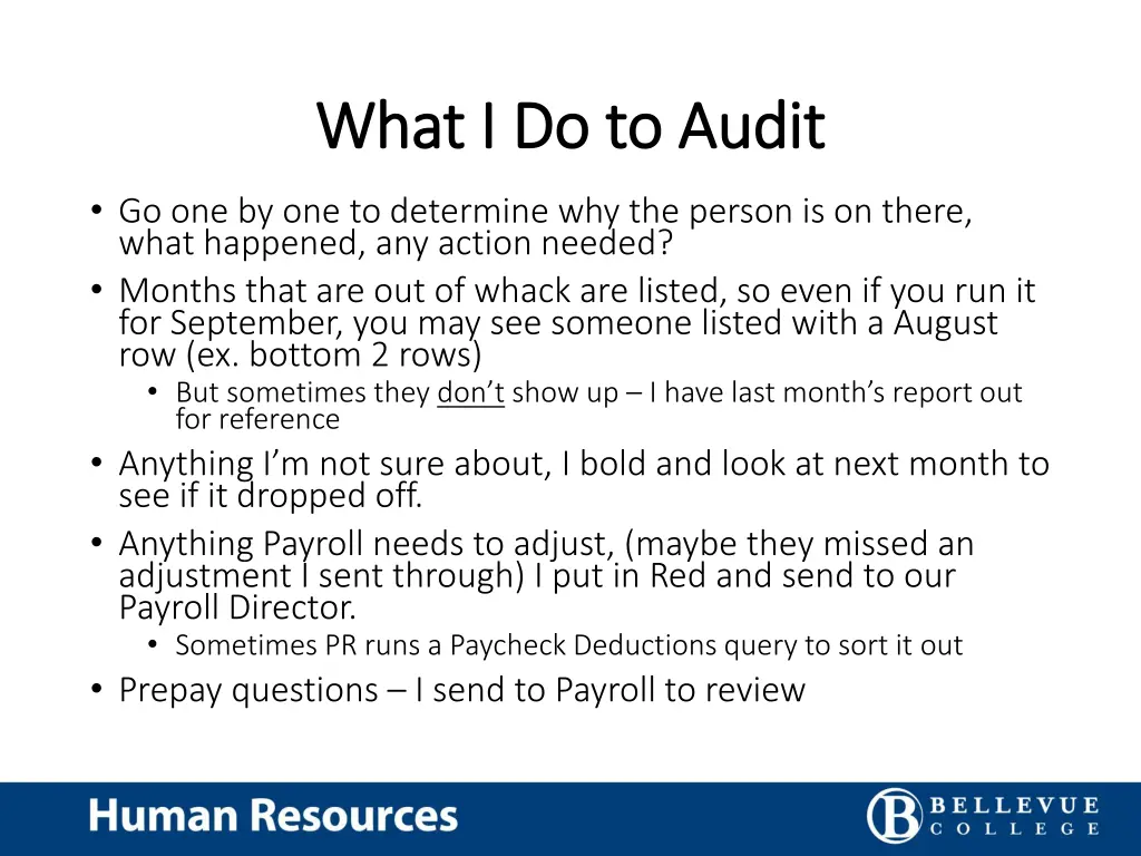 what i do to audit what i do to audit