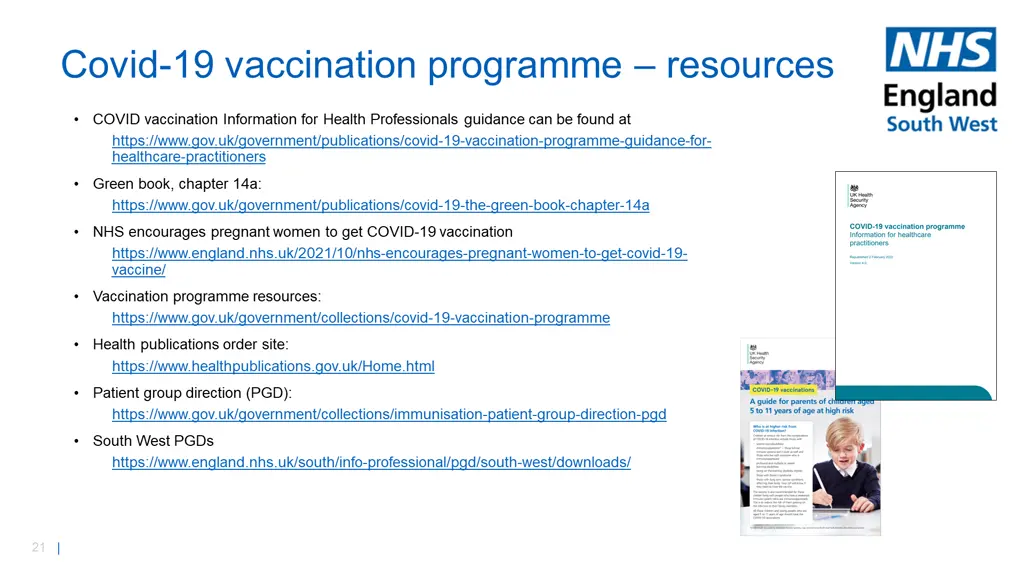 covid 19 vaccination programme resources