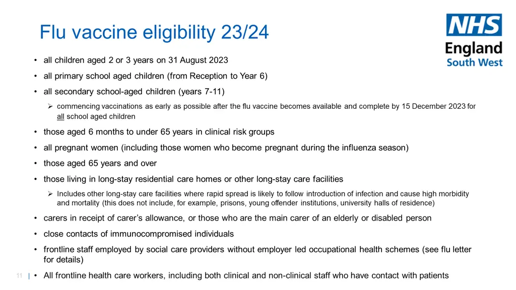 flu vaccine eligibility 23 24