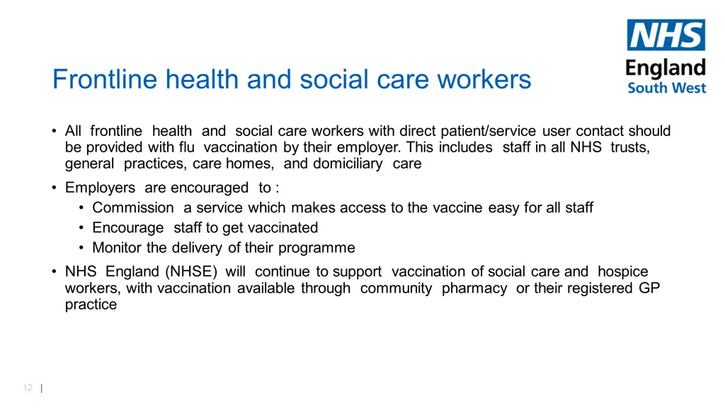 frontline health and social care workers