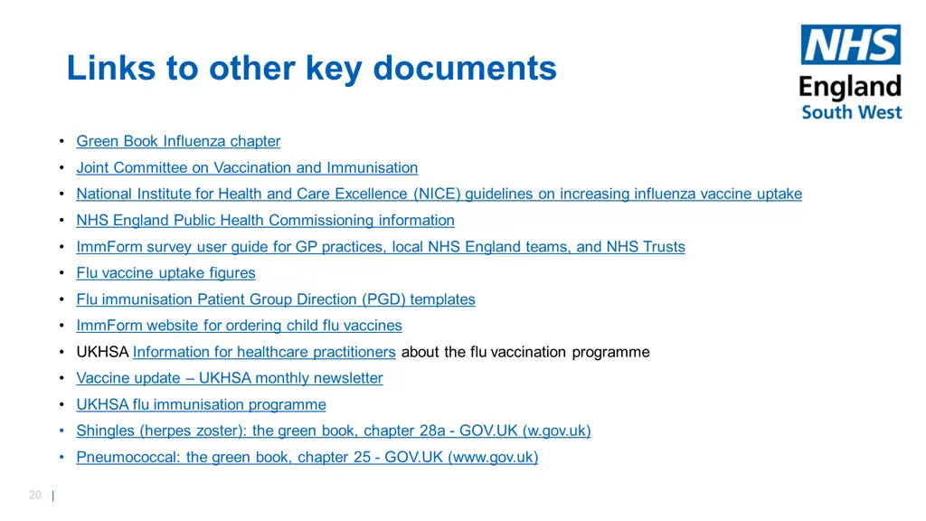 links to other key documents