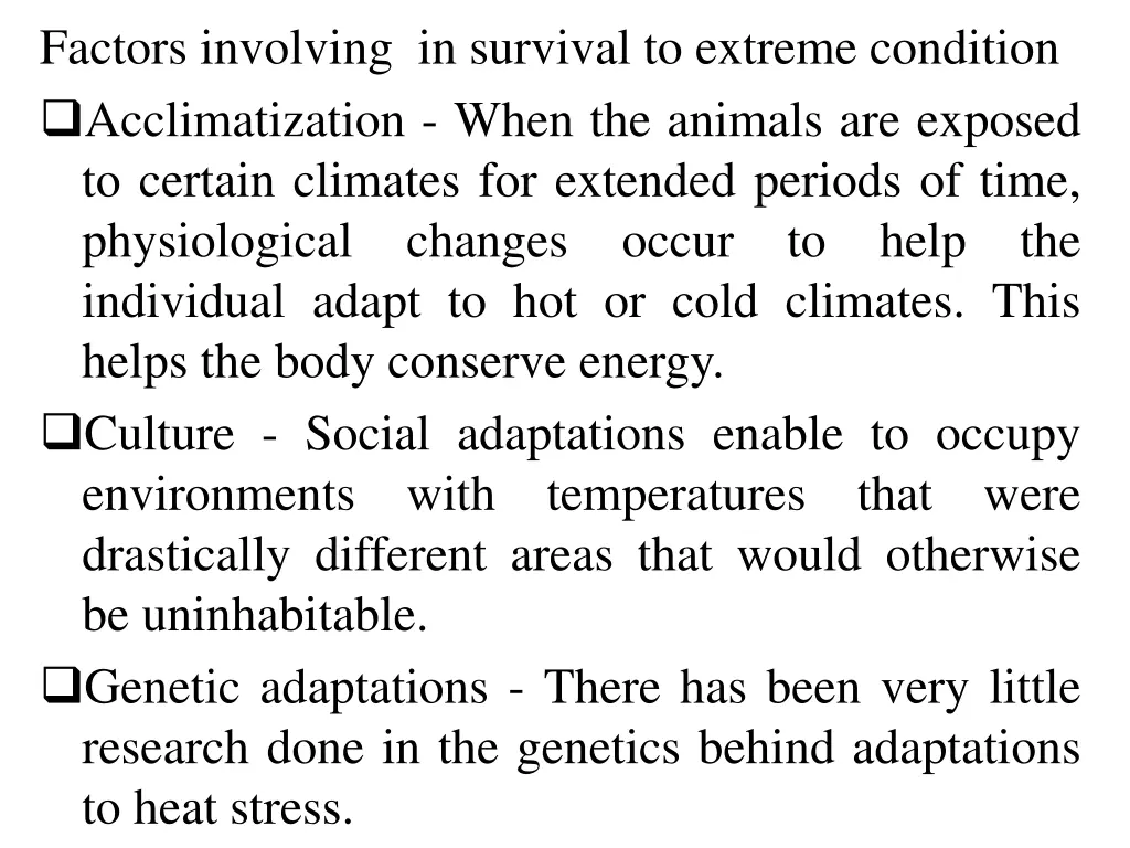 factors involving in survival to extreme