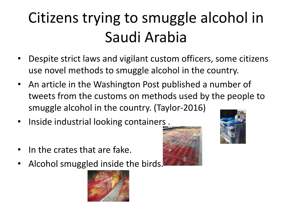 citizens trying to smuggle alcohol in saudi arabia