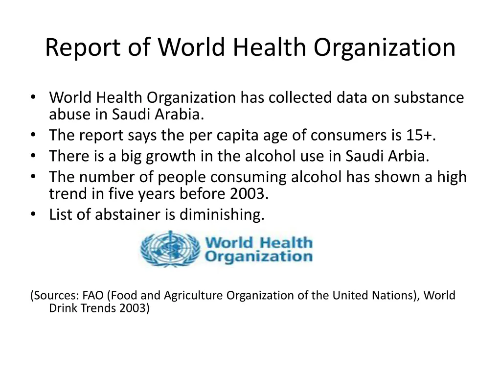 report of world health organization