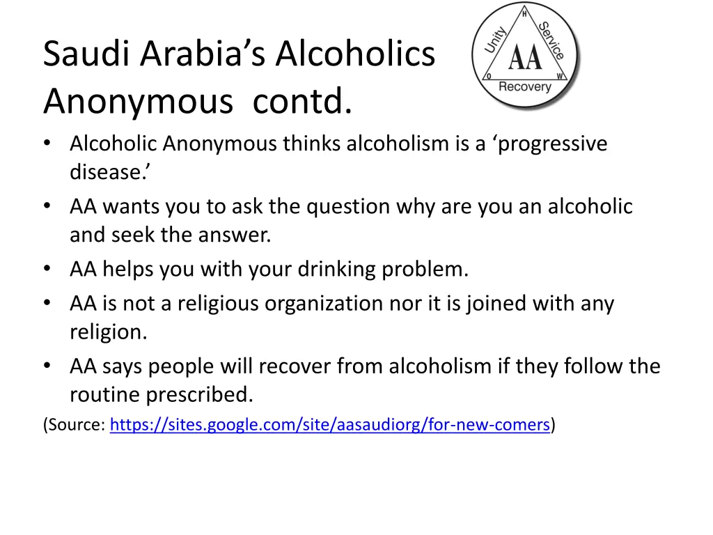 saudi arabia s alcoholics anonymous contd