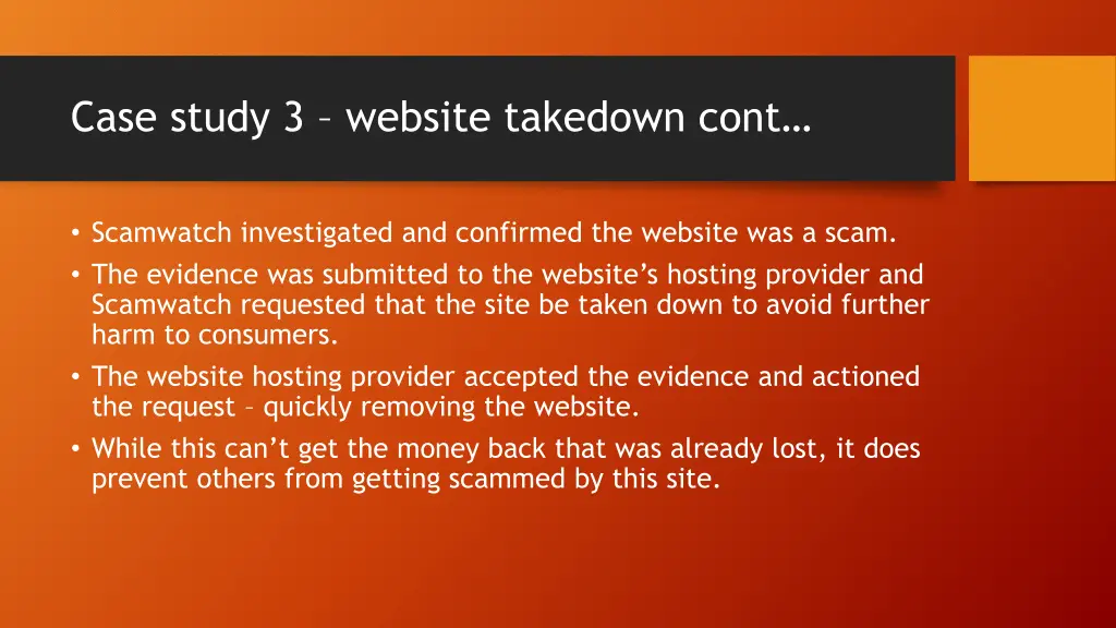 case study 3 website takedown cont