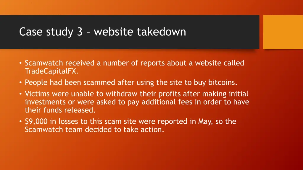 case study 3 website takedown