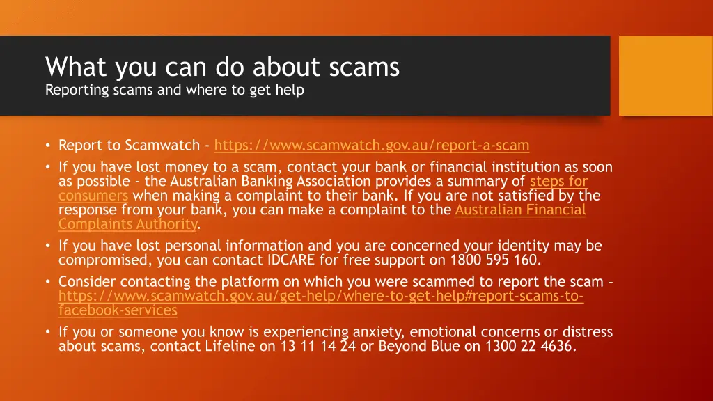 what you can do about scams reporting scams