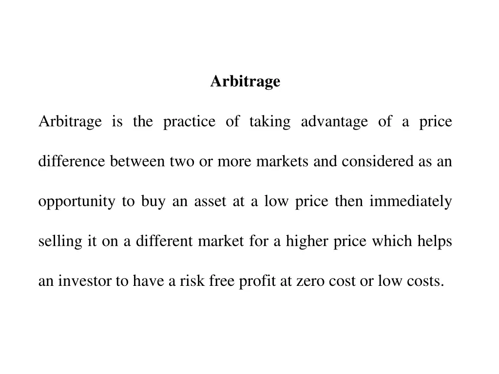 arbitrage