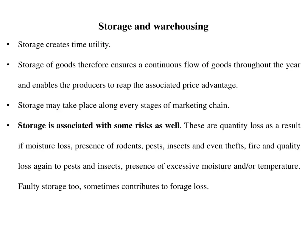 storage and warehousing